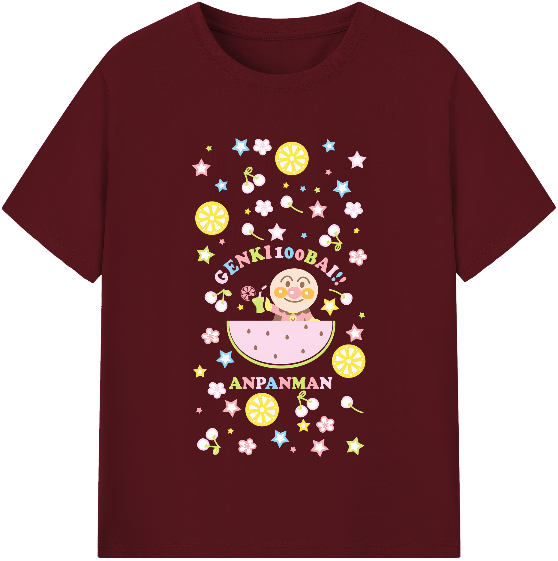 （画像用） アンパンマン Anpanman 綿100％半袖Tシャツ（フロントプリント）